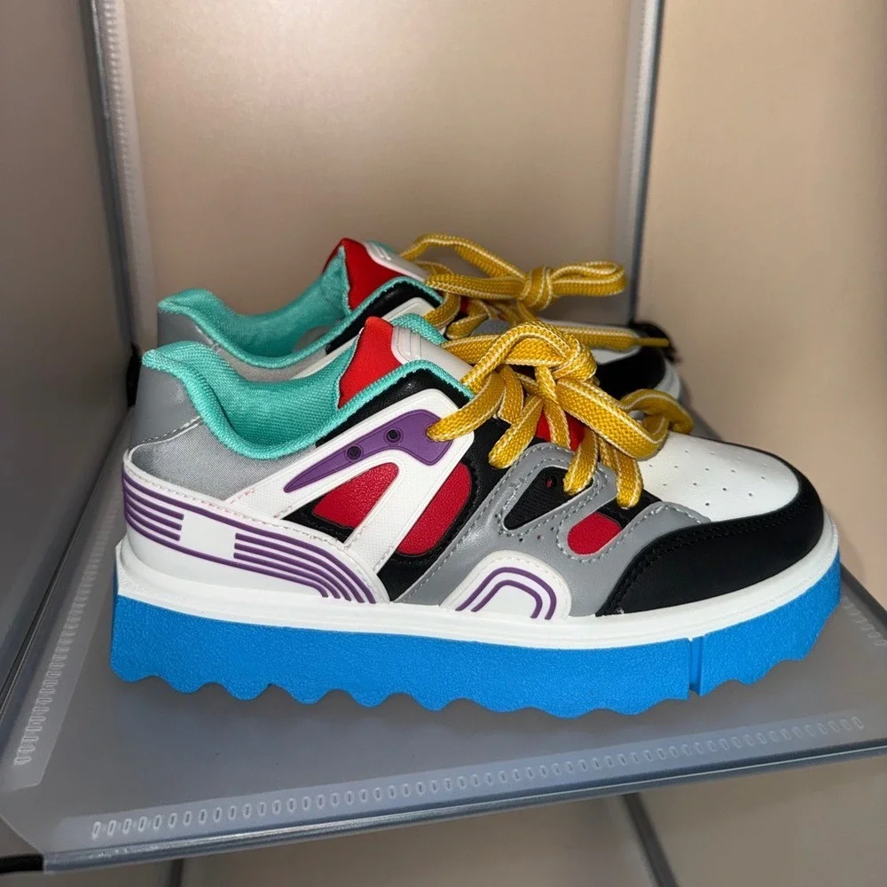 Forever Link Women's Multicolored Chunky Platform Sneakers Size 5.5